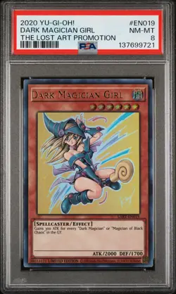 2020 YU-GI-OH! THE LOST ART PROMOTION #EN019 DARK MAGICIAN GIRL PSA 8 - Image 1