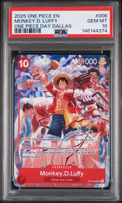 2025 ONE PIECE PROMOS ONE PIECE DAY DALLAS #006 MONKEY D. LUFFY PSA 10 - Image 1