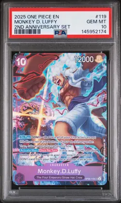 2025 ONE PIECE ENGLISH VERSION 2ND ANNIVERSARY SET #119 MONKEY D. LUFFY PSA 10 - Image 1