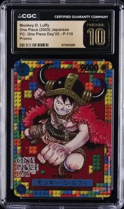 2025 ONE PIECE JPN PC: ONE PIECE DAY '25 PROMO MONKEY D. LUFFY CGC 10 PRISTINE - Image 1