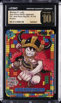 2025 ONE PIECE JPN PC: ONE PIECE DAY'25 -PROMO MONKEY D. LUFFY CGC 10 PRISTINE - Image 1