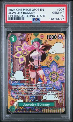 2024 ONE PIECE OP08-TWO LEGENDS SPECIAL ALTERNATE ART #007 JEWELRY BONNEY PSA 10 - Image 1