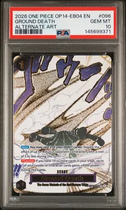 2026 ONE PIECE OP14-EB04-THE AZURE SEA'S SEVEN ALTERNATE ART GROUND DEATH PSA 10 - Image 1