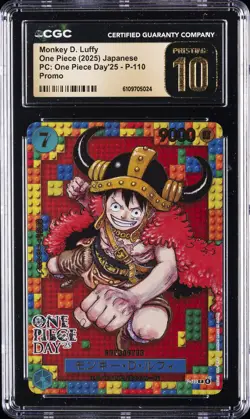 2025 ONE PIECE JPN PC: ONE PIECE DAY'25 -PROMO MONKEY D. LUFFY CGC 10 PRISTINE - Image 1