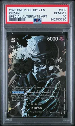 2025 ONE PIECE OP12-LEGACY OF THE MASTER SPECIAL ALTERNATE ART #082 KUZAN PSA 10 - Image 1