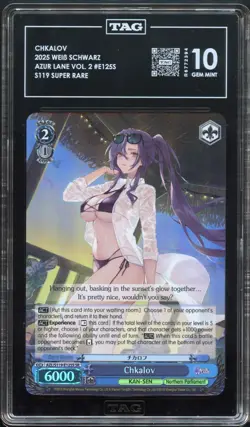 2025 WEISS SCHWARZ ENGLISH AZUR LANE VOL.2 SR #125S CHKALOV TAG 10 - Image 1