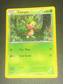 Chespin 2/12 Holo - McDonalds Promo Pokemon Card - MP - Image 1