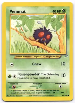 Venonat 090/105 Neo Destiny Pokemon Card Vintage WOTC | LP - Image 1
