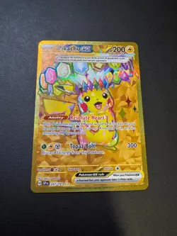 Pokemon TCG New Set Pikachu 247/191 Hyper Rare Gold Card Surging Sparks - Image 1