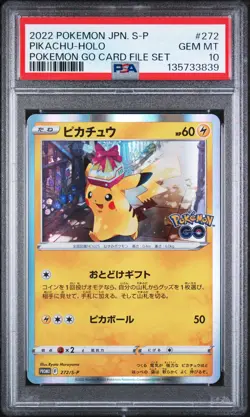 2022 POKEMON JPN S PROMO POKEMON GO CARD FILE SET #272 PIKACHU-HOLO PSA 10 - Image 1