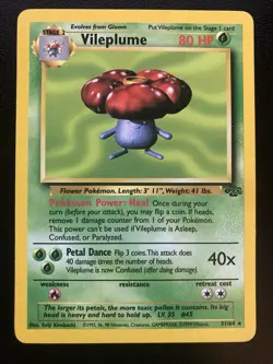Vileplume #31/64 Jungle 1999 WOTC Regular Non-Holo Rare Pokemon Card MP - Image 1