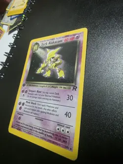Alakazam TCG Dark 1/82 Unlimited Holo Rare Vintage 2000 Pokemon Card - Image 2
