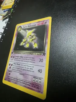 Alakazam TCG Dark 1/82 Unlimited Holo Rare Vintage 2000 Pokemon Card - Image 3