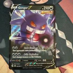 Pokemon TCG Fusion Strike Gengar v Ultra Rare Holo Card 156/264 - Image 1