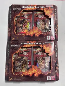 Lot Of 2 One Piece Card Game Illustration Box vol. 5, Brand New, Factory Sealed - Image 1