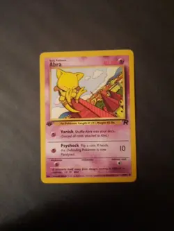 Pokemon Card Abra 1st Edition 49/82 Common Team Rocket Vintage 2000 WOTC - Image 1