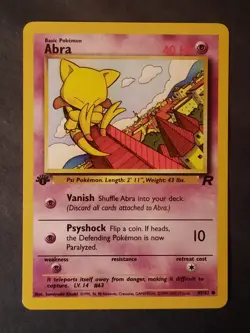 Pokemon Card Abra 1st Edition 49/82 Common Team Rocket Vintage 2000 WOTC - Image 4