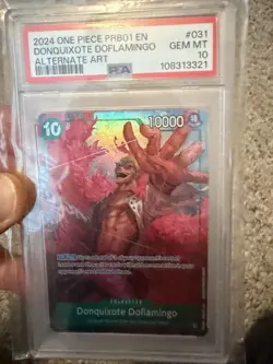 One Piece Card Game Donquixote Doflamingo OP04-031 Alt Art Foil 2024 PSA 10 - Image 1