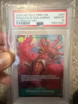 One Piece Card Game Donquixote Doflamingo OP04-031 Alt Art Foil 2024 PSA 10 - Image 2