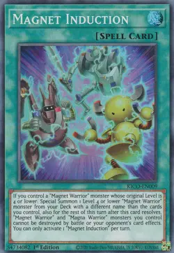YUGIOH HOLO CARD MAGNET INDUCTION KICO-EN009 1ST EDITION - Image 1