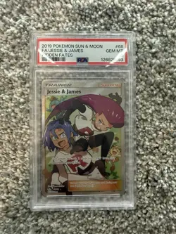 Pokemon TCG Jessie & James Trainer Full Art Card 68/68 PSA 10 Hidden Fates - Image 1