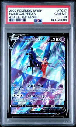 2022 POKEMON SWSH ASTRAL RADIANCE FULL ART/SHADOW RIDER CALYREX V PSA 10 - Image 1