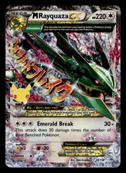 M Rayquaza EX 76/108 Celebrations: Classic Collection Pokemon NM - Image 1