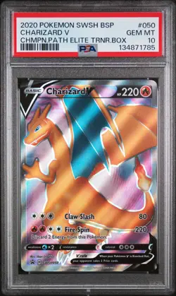 1785 Charizard V 2020 Pokemon SWSH Champion's Path ETB Promo #SWSH050 PSA 10 - Image 1
