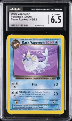2000 POKEMON ROCKET #45 DARK VAPOREON CGC 6.5 - Image 1