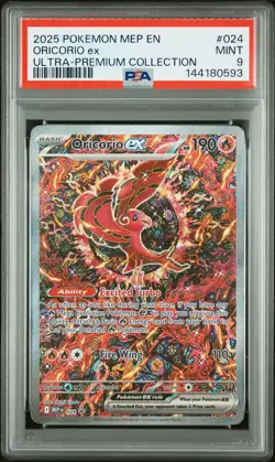 2025 POKEMON MEP EN-ME BLACK STAR PROMO #024 ORICORIO EX PSA 9 - Image 1