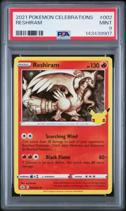 2021 POKEMON CELEBRATIONS #002 RESHIRAM PSA 9 - Image 1