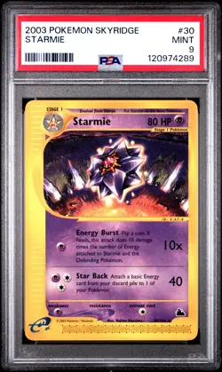 2003 POKEMON SKYRIDGE #30 STARMIE PSA 9 - Image 1
