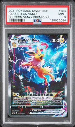 2021 POKEMON SWSH BLACK STAR PROMO #184 FULL ART/JOLTEON VMAX PSA 9 - Image 1
