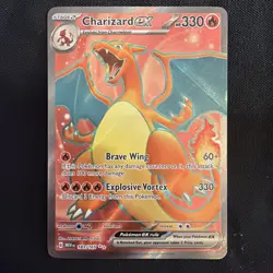Pokemon TCG Charizard EX 183/165 Scarlet Violet 151 Full Art Holo Ultra Rare NM - Image 1