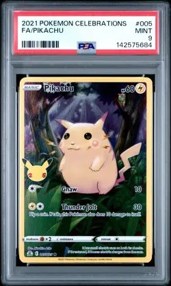 2021 POKEMON CELEBRATIONS #005 FULL ART/PIKACHU PSA 9 - Image 1