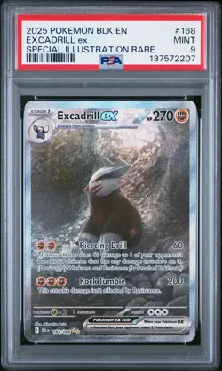 2025 POKEMON BLK EN-BLACK BOLT SPECIAL ILLUSTRATION RARE #168 EXCADRILL EX PSA 9 - Image 1