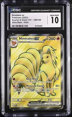 Pokemon Ninetales ex 2023 Scarlet & Violet 151 186/165 Ultra Rare Holo CGC 10 - Image 1