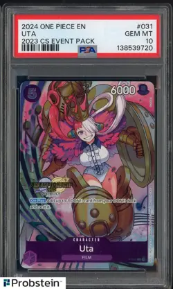 2024 One Piece EN 2023 Championship Event Pack #031 Uta PSA 10 GEM MINT - Image 1