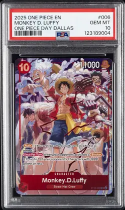 2025 ONE PIECE PROMOS ONE PIECE DAY DALLAS #006 MONKEY D. LUFFY PSA 10 - Image 1