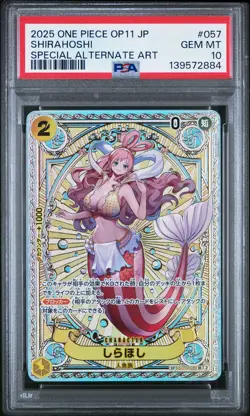 2025 ONE PIECE JPN A FIST OF DIVINE SPEED SPECIAL ALT ART #057 SHIRAHOSHI PSA 10 - Image 1