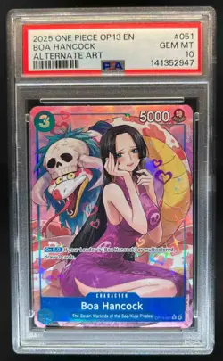 2025 One Piece Boa Hancock Alternate Art #OP13-051 PSA 10 GEM MT - Image 1