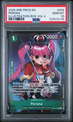 2025 ONE PIECE PROMOS ILLUSTRATION BOX VOL.4 #034 PERONA PSA 10 - Image 1