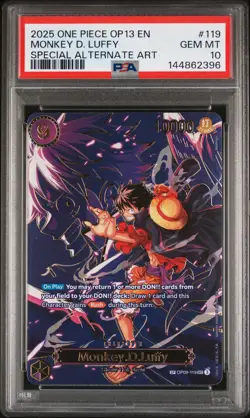 2025 ONE PIECE CARRYING ON HIS WILL SPECIAL ALT ART #119 MONKEY D. LUFFY PSA 10 - Image 1