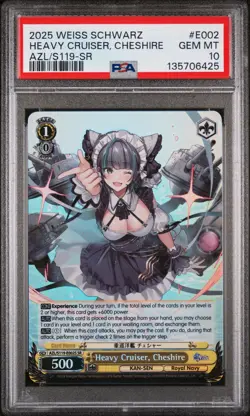 2025 WEISS SCHWARZ AZUR LANE VOL.2 SR #E002 HEAVY CRUISER, CHESHIRE PSA 10 - Image 1