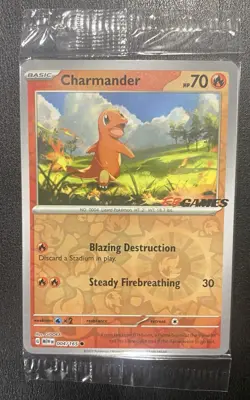 Charmander 004/165 Pokemon 151 EB Games Stamped Promo Pokemon Card - NM - Image 1