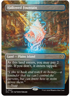 Hallowed Fountain - Borderless Lorwyn Eclipsed MTG - Image 1
