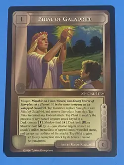 PHIAL OF GALADRIEL - Middle Earth CCG 1996 - BLACK BORDER NON PLAYED - Image 1