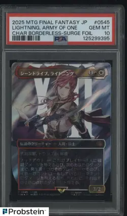 2025 MTG Final Fantasy Borderless Surge Foil #0545 Lightning Army of One PSA 10 - Image 1