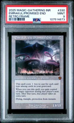 2025 MTG INNISTRAD REMASTERED RETRO FRAME #330 EMRAKUL, THE PROMISED END PSA 9 - Image 1