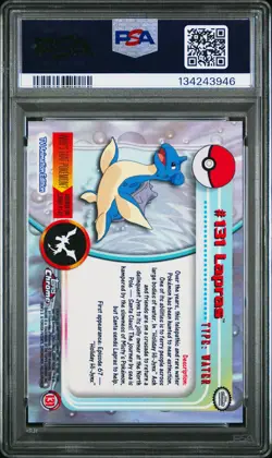 2000 Topps Chrome Pokemon T.V. #131 Lapras Pokemon T.V. PSA 10 - Image 2